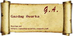 Gazdag Avarka névjegykártya